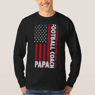 Camiseta Entrenador de fútbol Papa American Flag Día del Pa