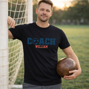 Camiseta Entrenador de Fútbol Personalizado Nombre Varsity