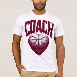 Camiseta Entrenador de maroon vintage Baloncesto Corazón-Ca