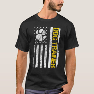 Camiseta Entrenador de perros Estados Unidos Bandera de per