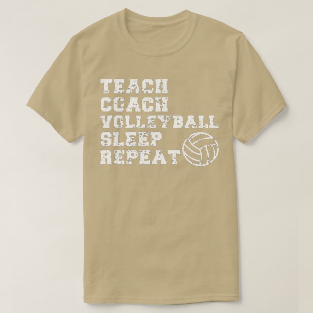 Camiseta Entrenador de profesores divertidos voleibol (Diseño del anverso)