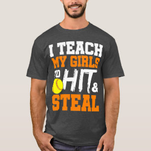 Camiseta Entrenador de softbol enseño a mis Chicas a robar