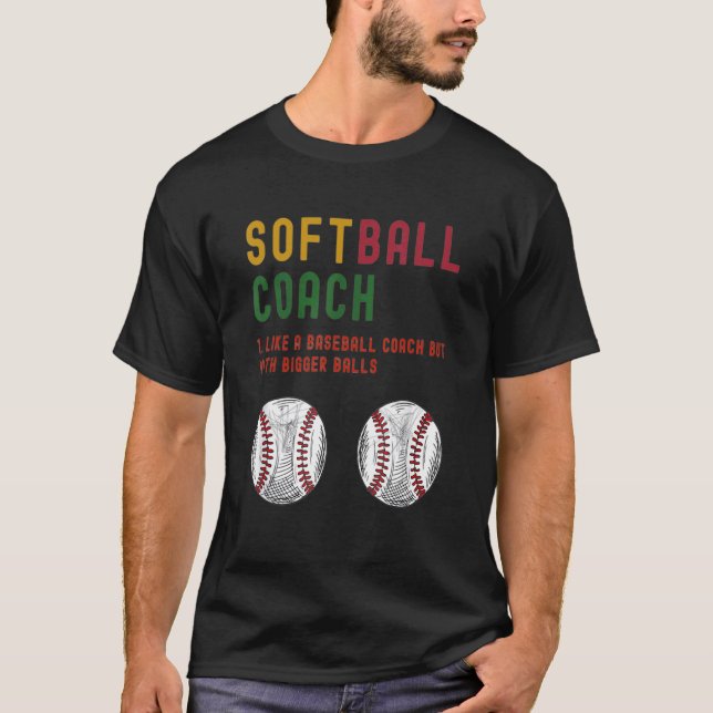 Camiseta Entrenador De Softbol Para Hombres Como Un Entrena (Anverso)