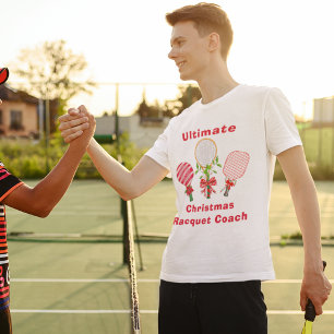 Camiseta Entrenador de tenis de Navidad, paddleball, pickle