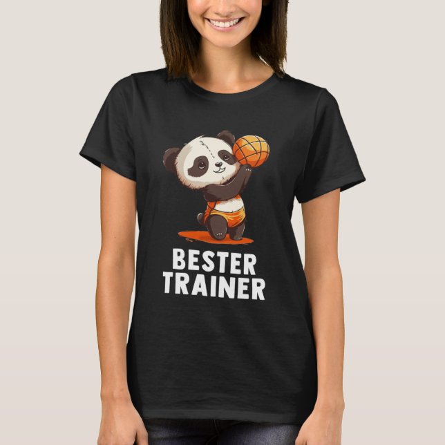 Camiseta Entrenador de voleibol Cute Bebé Panda Voleibol (Anverso)