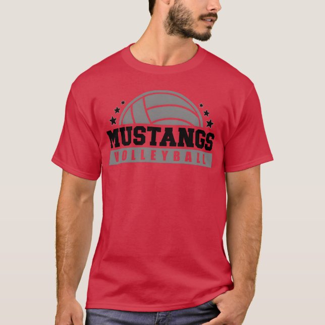 Camiseta Entrenador de Voleibol de Mustangs Ropa de Espírit (Anverso)