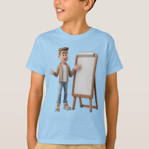 Camiseta Entrenador empresarial 3D alegre con caballete