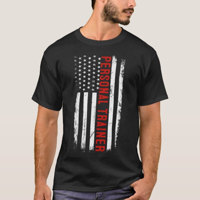 Camiseta Entrenador personal American Bandera de Estados Un (Anverso)