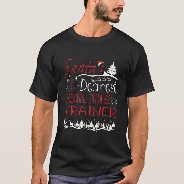 Camiseta Entrenador personal de fitness Xmas Job Funny Navi (Anverso)