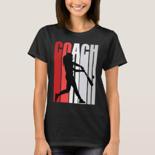 Camiseta Entrenador Retro De Béisbol Mujeres Cumpleaños Red