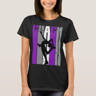 Camiseta Entrenador Retro Purple de Patinaje Hielo Mujeres
