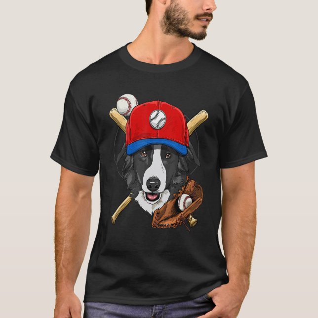 Camiseta Entrenadores de jugadores de béisbol Border Collie (Anverso)