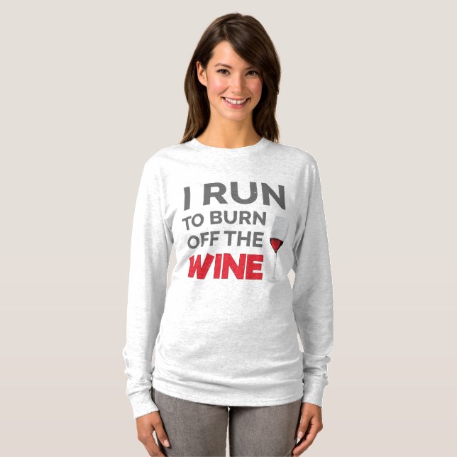 Camiseta Entrenamiento De Fitness Corro Para Quemar El Vino (Anverso completo)