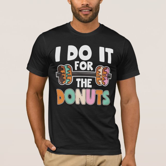 Camiseta Entrenamiento de gimnasio de Donut con pesas Dumbb (Anverso)