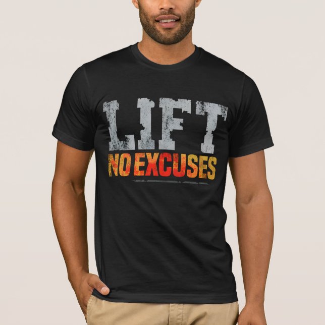 CAMISETA ENTRENAMIENTO DE GIMNASIO SIN EXCUSAS (Anverso)