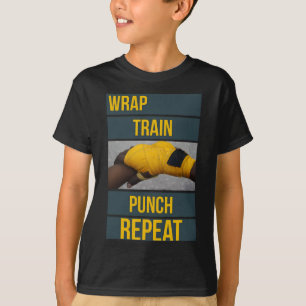 Camiseta Entrenamiento de gráficos Punchy, golpea, repite,