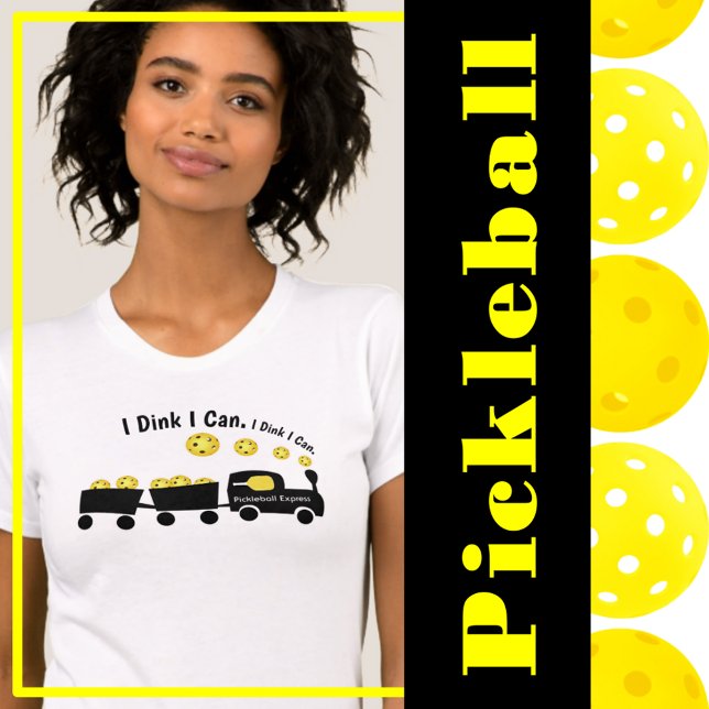 Camiseta Entrenamiento de pelotas de béisbol: me doy cuenta (pickleball training - I dink I can - yellow pickleballs)