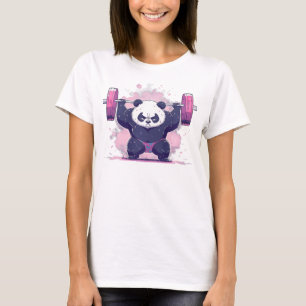 Camiseta Entrenamiento De Peso Fuerte Ejercicio Panda Bear