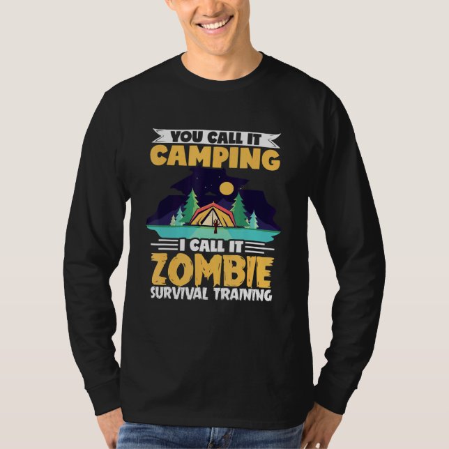 Camiseta Entrenamiento de sobrevivencia de Zombie con carpa (Anverso)
