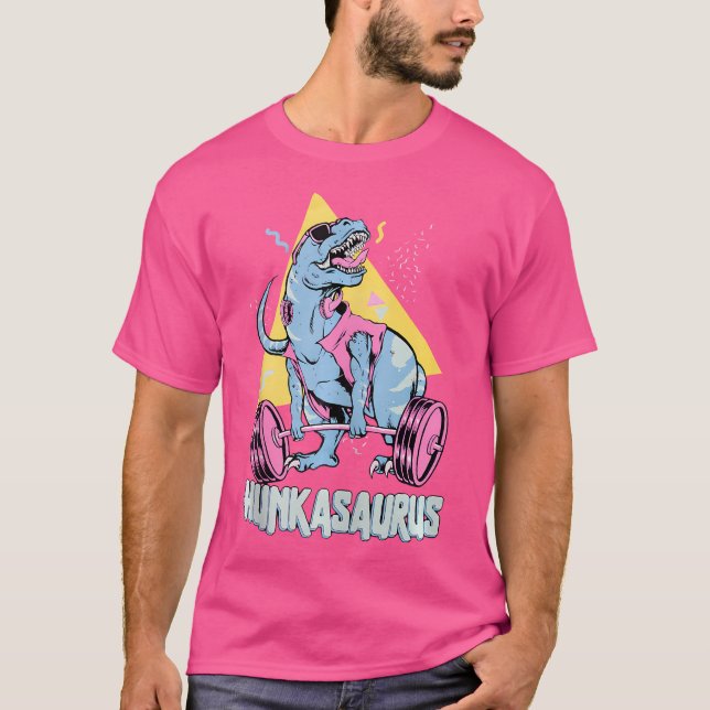 Camiseta Entrenamiento divertido de gimnasios Hunkasaurus T (Anverso)