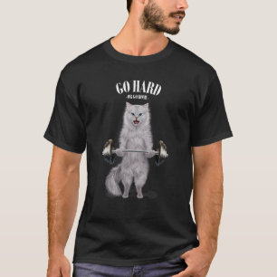 Camiseta Entrenamiento en el Músculo del Gato Blanco Halter