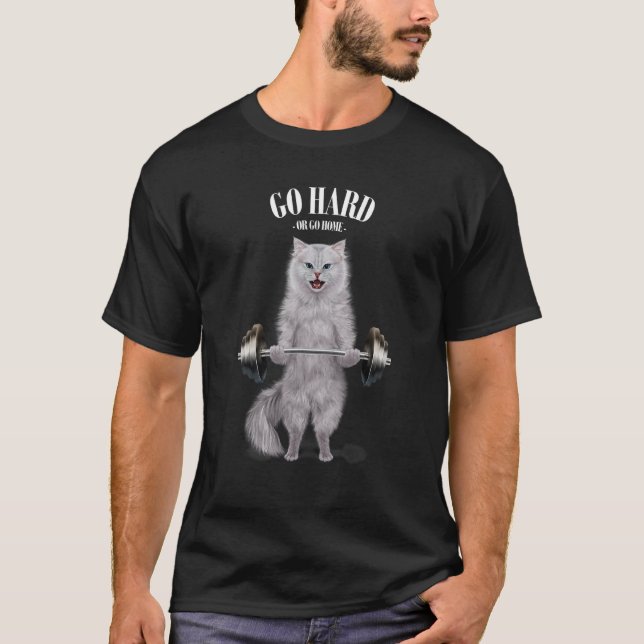 Camiseta Entrenamiento en el Músculo del Gato Blanco Halter (Anverso)