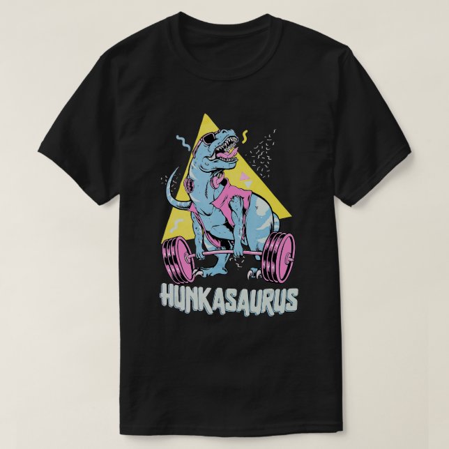 Camiseta Entrenamiento por gimnasio divertido de Hunkasauru (Diseño del anverso)