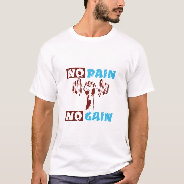 Camiseta  entrenamiento, sin dolor, sin ganancia, motivació (Anverso)