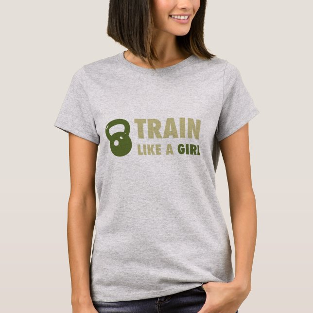 Camiseta Entrenar Como Un Chica Con Kettlebell (Anverso)