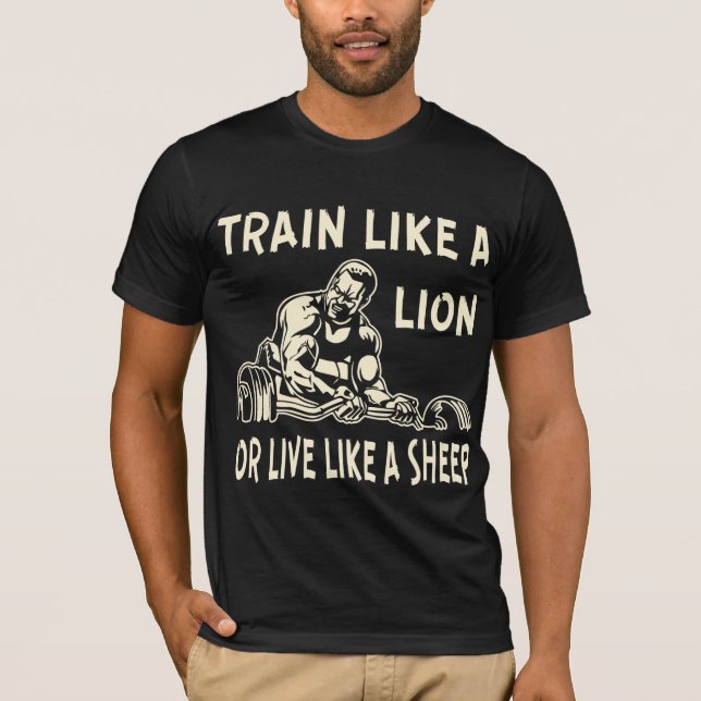 Camiseta Entrenar Como Un León O Vivir Como Una Oveja # (Anverso)