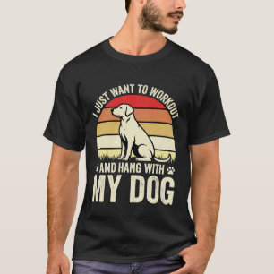 Camiseta Entrenar con mi perro puesta de sol retro