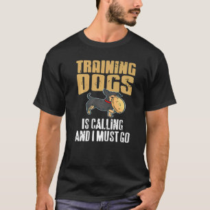 Camiseta Entrenar Perros Está Llamando Y Debo Ir Retro Pres