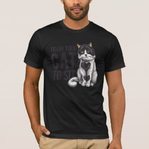 Camiseta Entrene A Su Gato Para Sentarse En El Sitio Del Ma