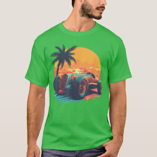 Camiseta Entusiasta de Carreras Retro Sunset Speedster Auto