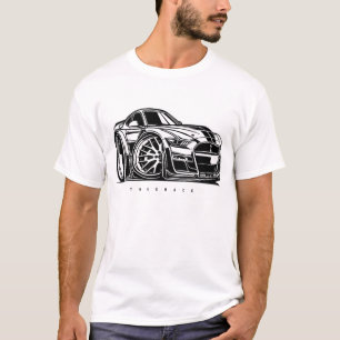 Camiseta Entusiasta de coches de arte de la mano Mustang Sh