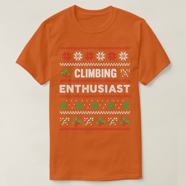 Camiseta Entusiasta de escalada Navidades feos regalo de su (Diseño del anverso)