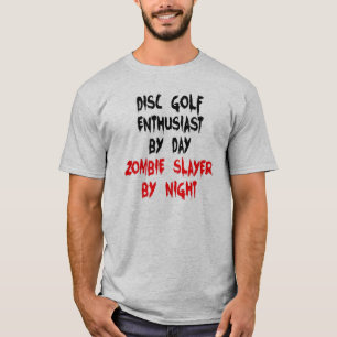 Camiseta Entusiasta de golf en disco de capa zombi