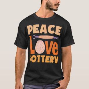 Camiseta Entusiasta de la cerámica de arcilla Paz Amor Alfa