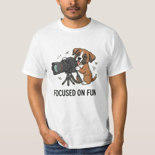 Camiseta Entusiasta de la Fotografía de Boxer Juguetón Luz