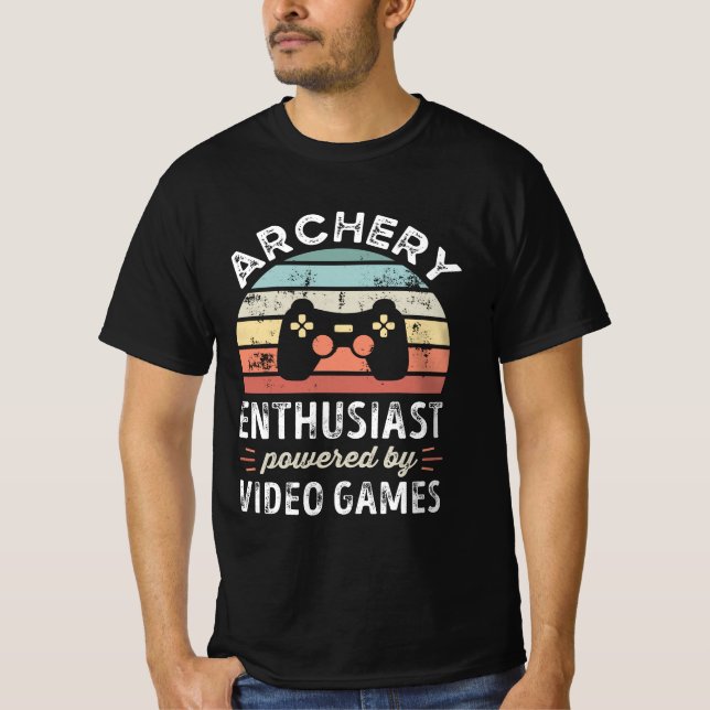 Camiseta Entusiasta de tiro con arco impulsado por videojue (Anverso)