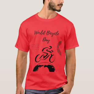 Camiseta Entusiasta del Ciclismo Rojo del Día Mund