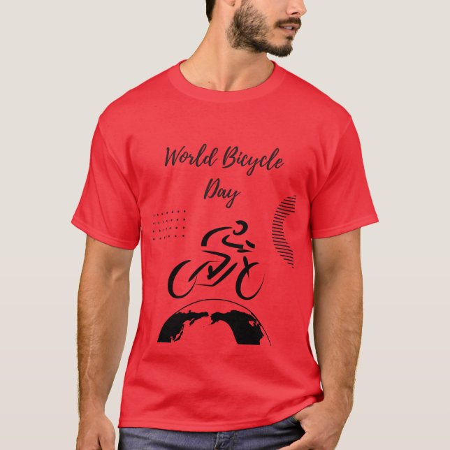 Camiseta Entusiasta del Ciclismo Rojo del Día Mund (Anverso)