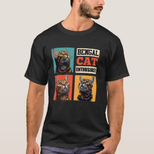 Camiseta ENTUSIASTA DEL GATO BENGALÍ Papá Gato Bengal Vinta