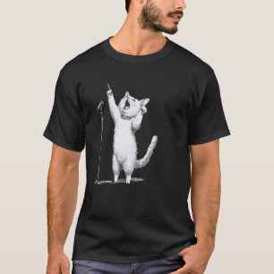 Camiseta Entusiasta del Micrófono de Gato Cantante