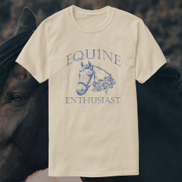 Camiseta Entusiasta equina | Caballo azul vintage