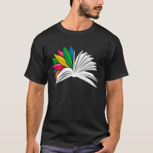 Camiseta Entusiastas de la lectura de libros libro flor Lib