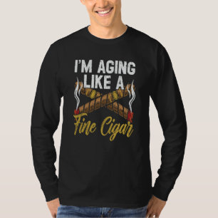 Camiseta Envejecer como un buen cigarro fumando cigarrillos
