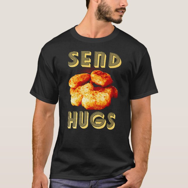 Camiseta Envía Besos Nugget de Pollo Comida Rápida Nuggets  (Anverso)