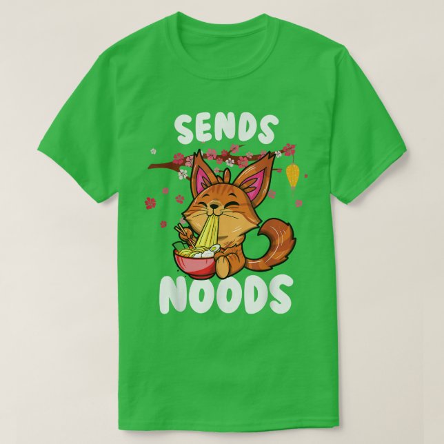 Camiseta Envía noods principal embudo ramen cat kawaii  (Diseño del anverso)