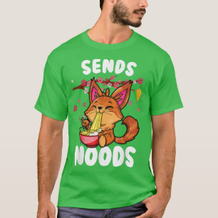 Camiseta Envía noods principal embudo ramen cat kawaii 